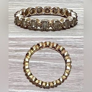 Vintage Gold Over Sterling Silver CZ Eternity Band Ring, Size 8.75, 2.9g